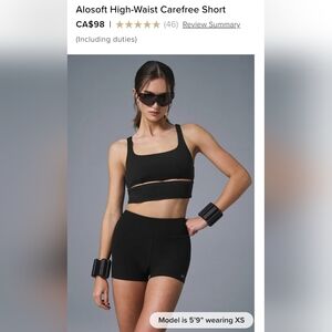 NWT Alo Yoga High Waist Alosoft Carefree Shorts. XXS
